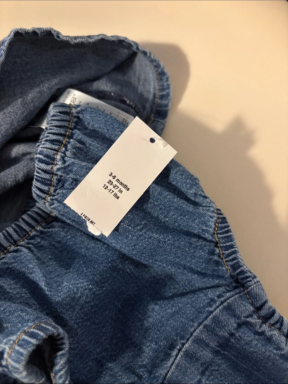 GAP Denim Blue Ruffle-Strap Overall Romper